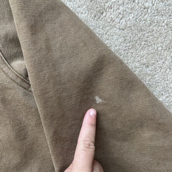 American Eagle Chore Jacket Mens Large Y2K Canvas Sherpa Lined Brown Full Zip - Picture 2 of 8